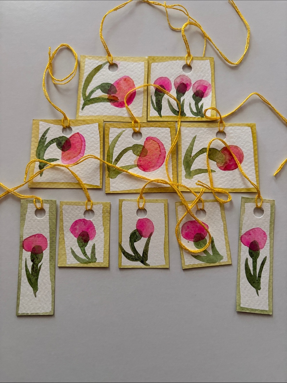 Floral handpainted watercolor gift tags